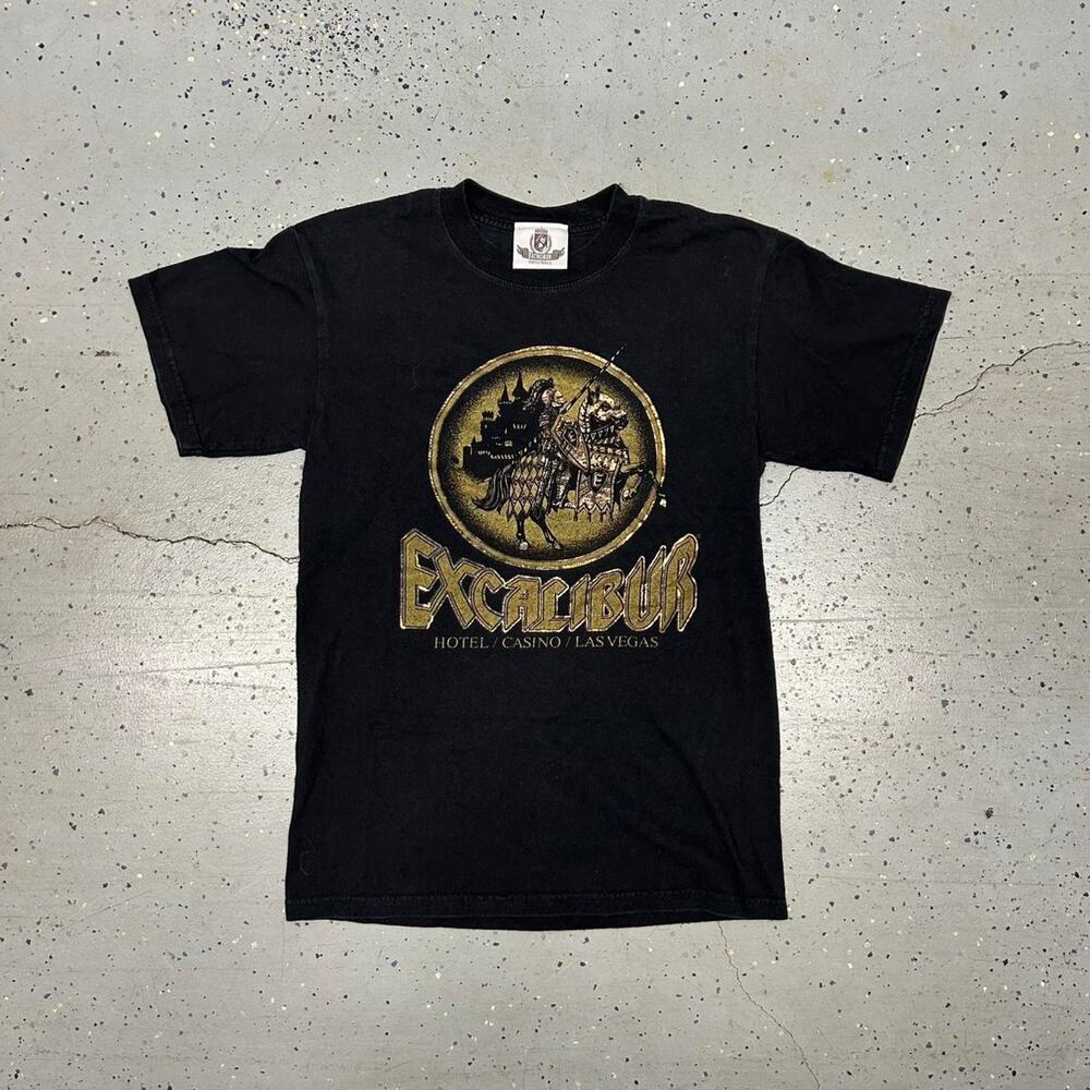 Y2K Black Excalibur Las Vegas graphic tee